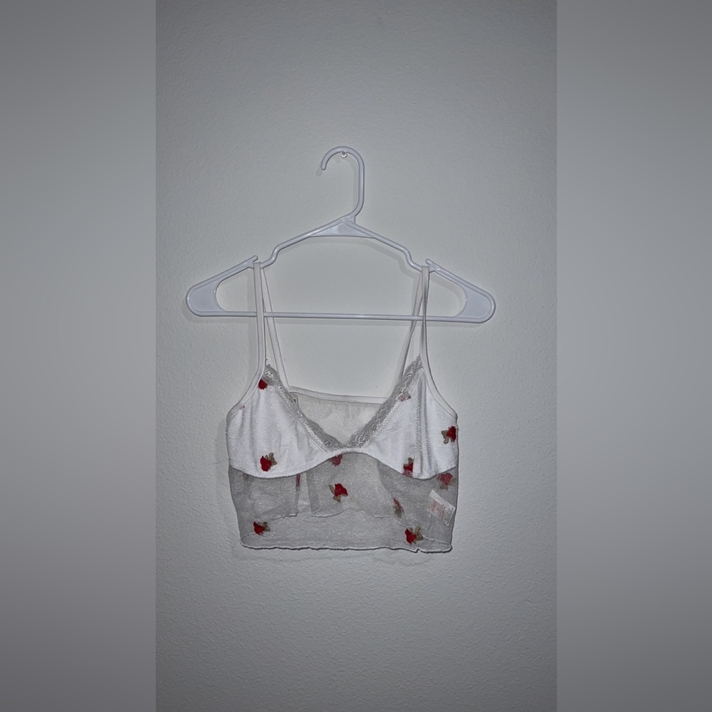 See through rose crop top